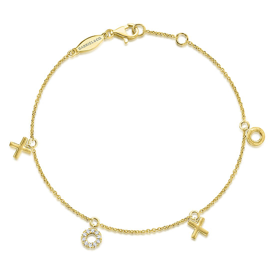 Gabriel - 14K Yellow Gold Diamond XOXO Bracelet