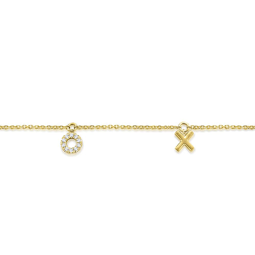 14K Yellow Gold Diamond XOXO Bracelet