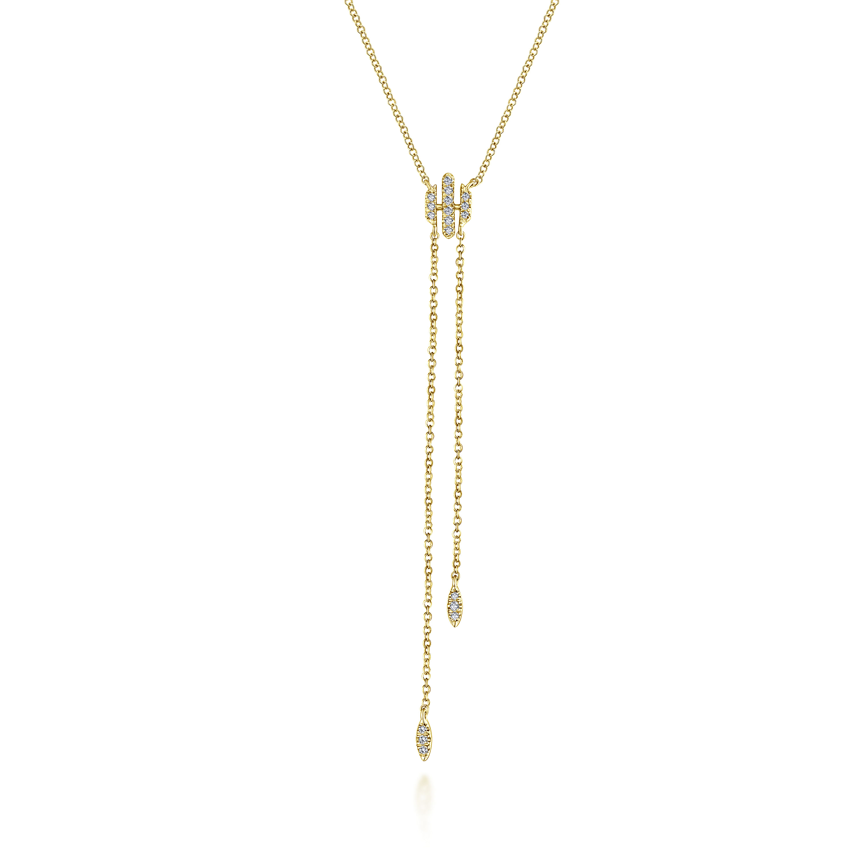 Gabriel - 14K Yellow Gold Diamond Y Knot Necklace
