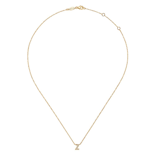 14K Yellow Gold Diamond Z Initial Pendant Necklace