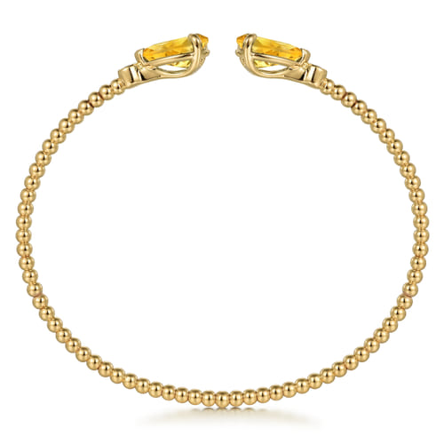 14K Yellow Gold Diamond and Pear Shape Citrine Bujukan Bangle 14K Yellow Gold Diamond and Pear Shape Citrine Bujukan Bangle