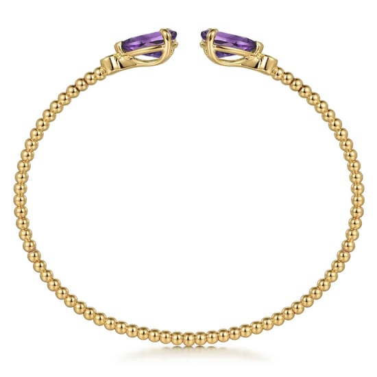 14K Yellow Gold Diamond and Swiss Blue Topaz Bangle angle 3