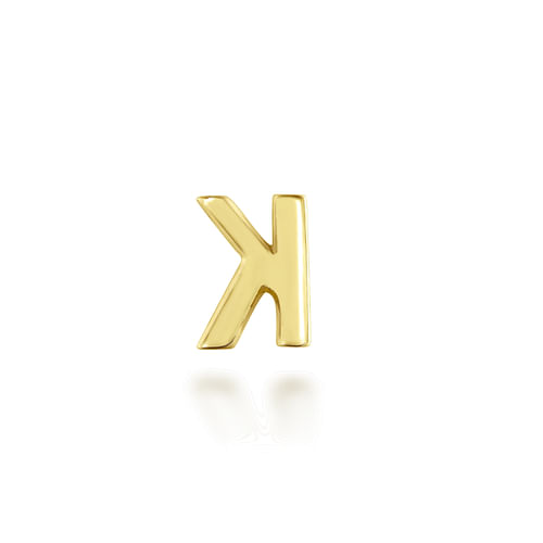 14K Yellow Gold Dimoand K Initial Locket Charm