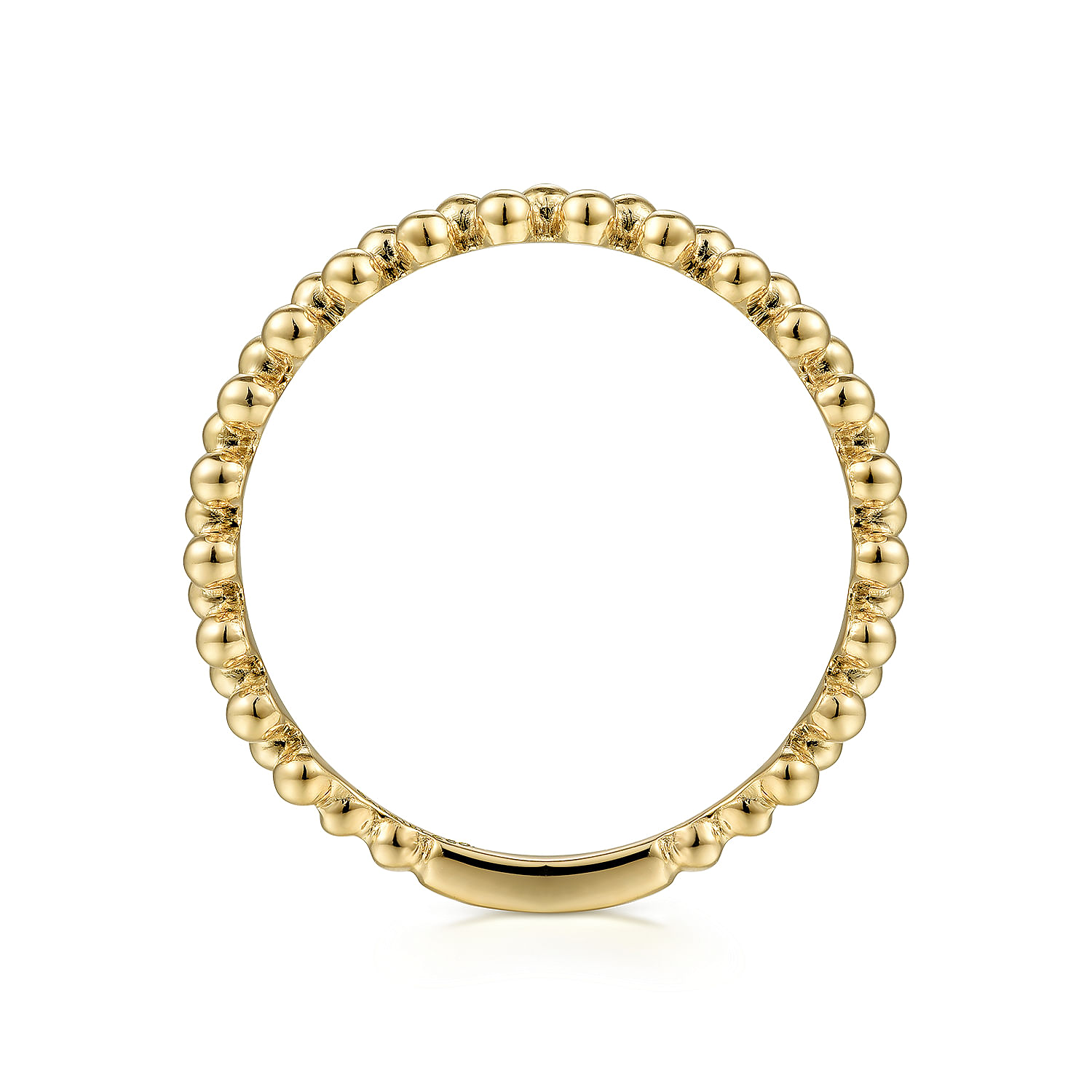 14K Yellow Gold Double Row Bujukan Beads Stackable Ring