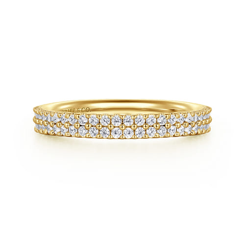 14K Yellow Gold Double Row Diamond Anniversary Band 14K Yellow Gold Double Row Diamond Anniversary Band