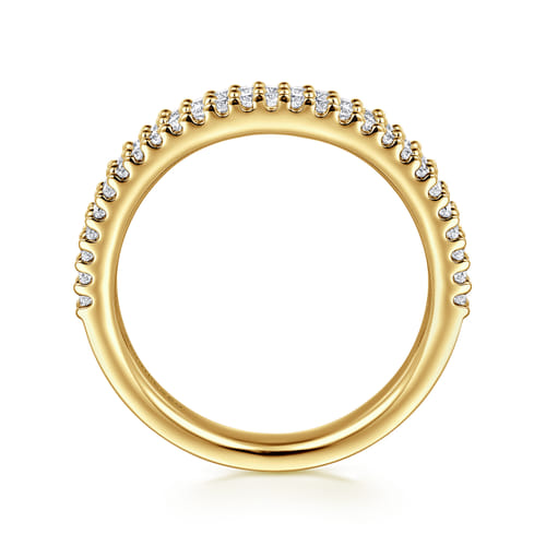 14K Yellow Gold Double Row Diamond Anniversary Band 14K Yellow Gold Double Row Diamond Anniversary Band