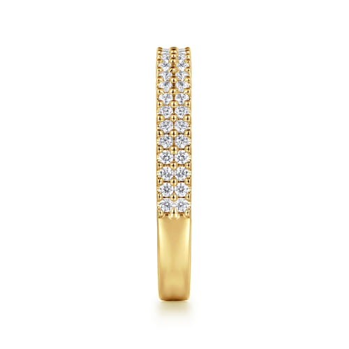 14K Yellow Gold Double Row Diamond Anniversary Band 14K Yellow Gold Double Row Diamond Anniversary Band
