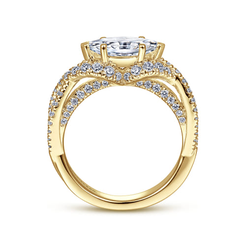 14K Yellow Gold East West Marquise Shape Diamond Engagement Ring