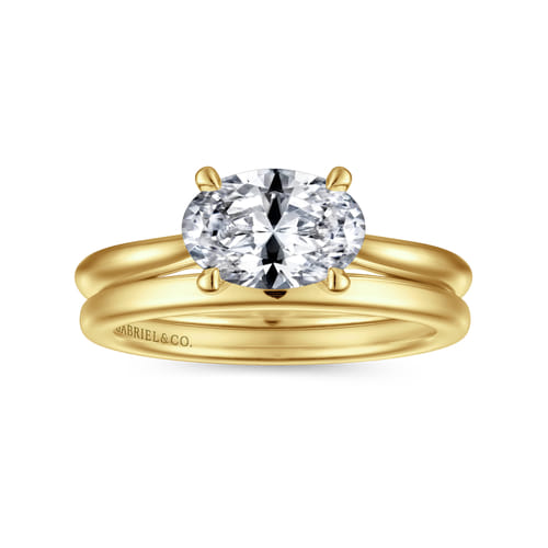 14K Yellow Gold East West Oval Solitaire Engagement Ring 14K Yellow Gold East West Oval Solitaire Engagement Ring
