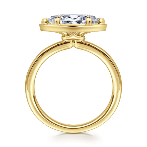 14K Yellow Gold East West and Bezel Prong Marquise Shape Diamond Engagement Ring 14K Yellow Gold East West and Bezel Prong Marquise Shape Diamond Engagement Ring