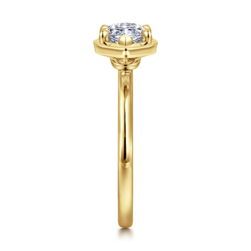 14K Yellow Gold East West and Bezel Prong Marquise Shape Diamond Engagement Ring 14K Yellow Gold East West and Bezel Prong Marquise Shape Diamond Engagement Ring