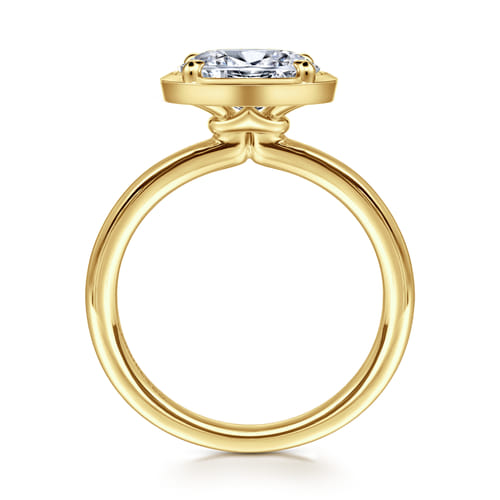 14K Yellow Gold East West and Bezel Prong Oval Diamond Engagement Ring 14K Yellow Gold East West and Bezel Prong Oval Diamond Engagement Ring