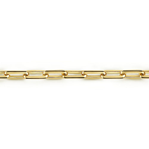 14K Yellow Gold Elongated Chain Bracelet