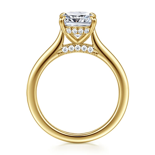 14K Yellow Gold Elongated Cushion Diamond Engagement Ring