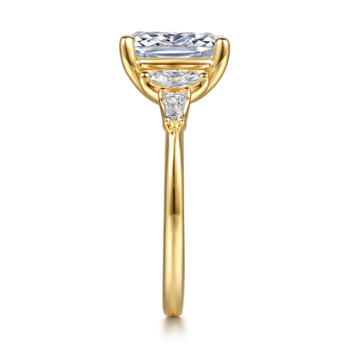 14K Yellow Gold Elongated Cushion Diamond Engagement Ring