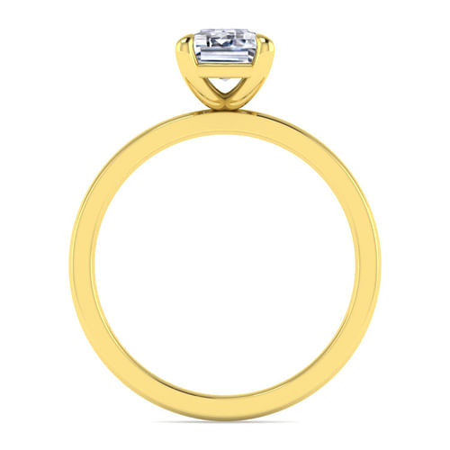 14K Yellow Gold Emerald Cut Diamond Diamond Engagement Ring