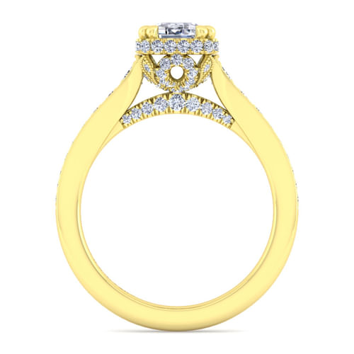 14K Yellow Gold Emerald Cut Diamond Engagement Ring