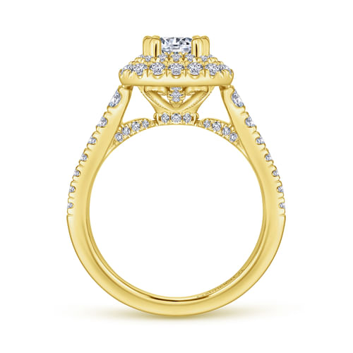 14K Yellow Gold Emerald Cut Diamond Engagement Ring