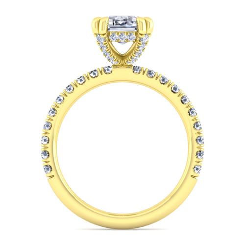 14K Yellow Gold Emerald Cut Diamond Engagement Ring