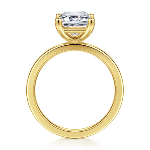 14K Yellow Gold Emerald Cut Diamond Engagement Ring
