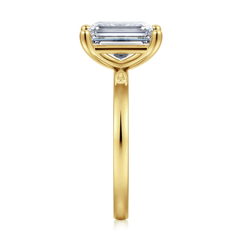 14K Yellow Gold Emerald Cut Diamond Engagement Ring