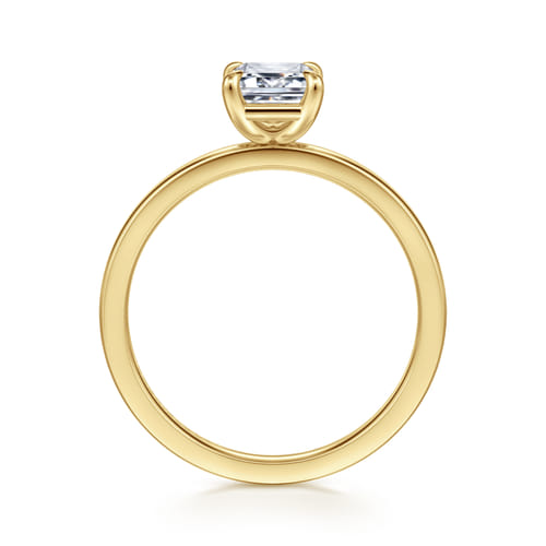 14K Yellow Gold Emerald Cut Diamond Engagement Ring