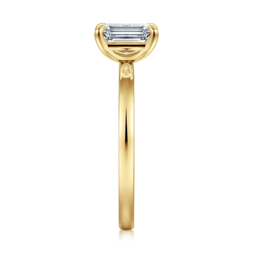 14K Yellow Gold Emerald Cut Diamond Engagement Ring