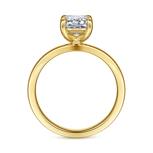 14K Yellow Gold Emerald Cut Diamond Engagement Ring