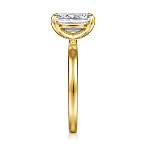 14K Yellow Gold Emerald Cut Diamond Engagement Ring