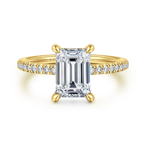 14K Yellow Gold Emerald Cut Diamond Engagement Ring 14K Yellow Gold Emerald Cut Diamond Engagement Ring