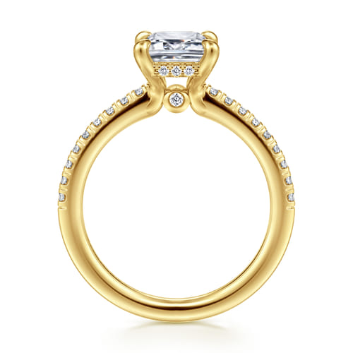 14K Yellow Gold Emerald Cut Diamond Engagement Ring 14K Yellow Gold Emerald Cut Diamond Engagement Ring