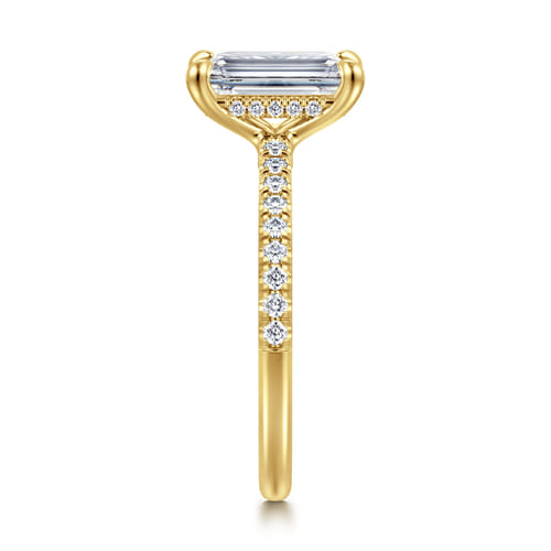 14K Yellow Gold Emerald Cut Diamond Engagement Ring 14K Yellow Gold Emerald Cut Diamond Engagement Ring