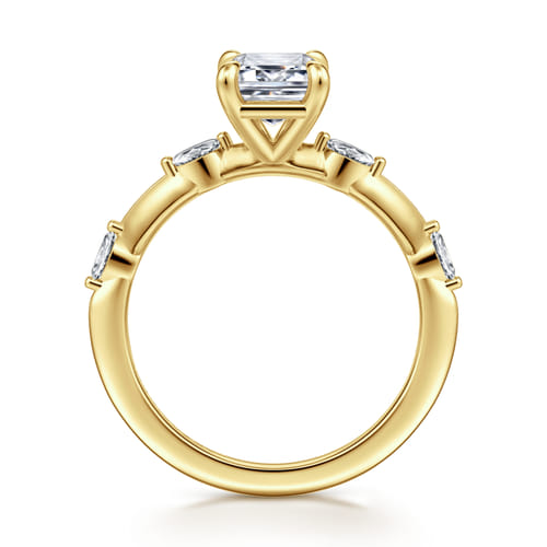 14K Yellow Gold Emerald Cut Diamond Engagement Ring