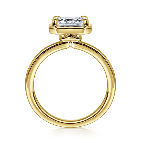 14K Yellow Gold Emerald Cut Diamond Engagement Ring