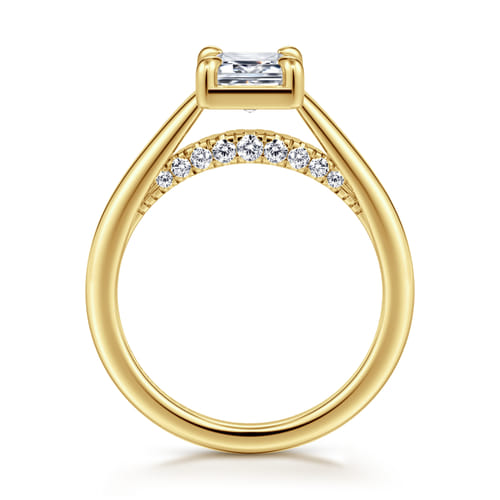 14K Yellow Gold Emerald Cut Diamond Engagement Ring 14K Yellow Gold Emerald Cut Diamond Engagement Ring