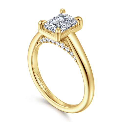 14K Yellow Gold Emerald Cut Diamond Engagement Ring 14K Yellow Gold Emerald Cut Diamond Engagement Ring