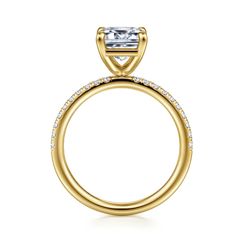 14K Yellow Gold Emerald Cut Diamond Engagement Ring