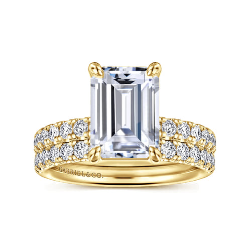 14K Yellow Gold Emerald Cut Diamond Engagement Ring 14K Yellow Gold Emerald Cut Diamond Engagement Ring