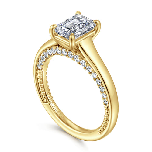 14K Yellow Gold Emerald Cut Diamond Engagement Ring 14K Yellow Gold Emerald Cut Diamond Engagement Ring