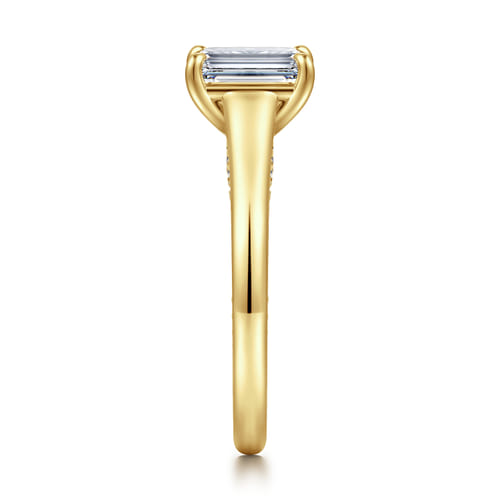 14K Yellow Gold Emerald Cut Diamond Engagement Ring 14K Yellow Gold Emerald Cut Diamond Engagement Ring