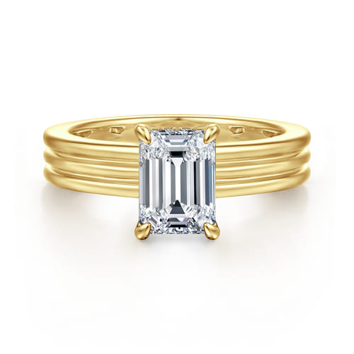 14K Yellow Gold Emerald Cut Diamond Engagement Ring 14K Yellow Gold Emerald Cut Diamond Engagement Ring