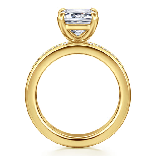 14K Yellow Gold Emerald Cut Diamond Engagement Ring