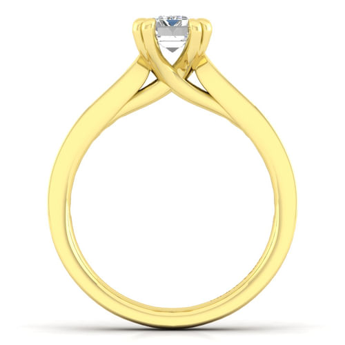 14K Yellow Gold Emerald Cut Diamond Engagement Ring
