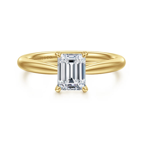 14K Yellow Gold Emerald Cut Solitaire Diamond Engagement Ring 14K Yellow Gold Emerald Cut Solitaire Diamond Engagement Ring