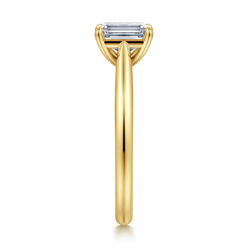 14K Yellow Gold Emerald Cut Solitaire Diamond Engagement Ring 14K Yellow Gold Emerald Cut Solitaire Diamond Engagement Ring