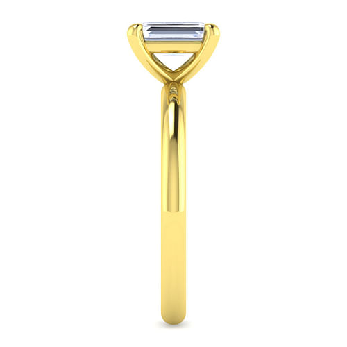 14K Yellow Gold Emerald Cut Solitaire Engagement Ring
