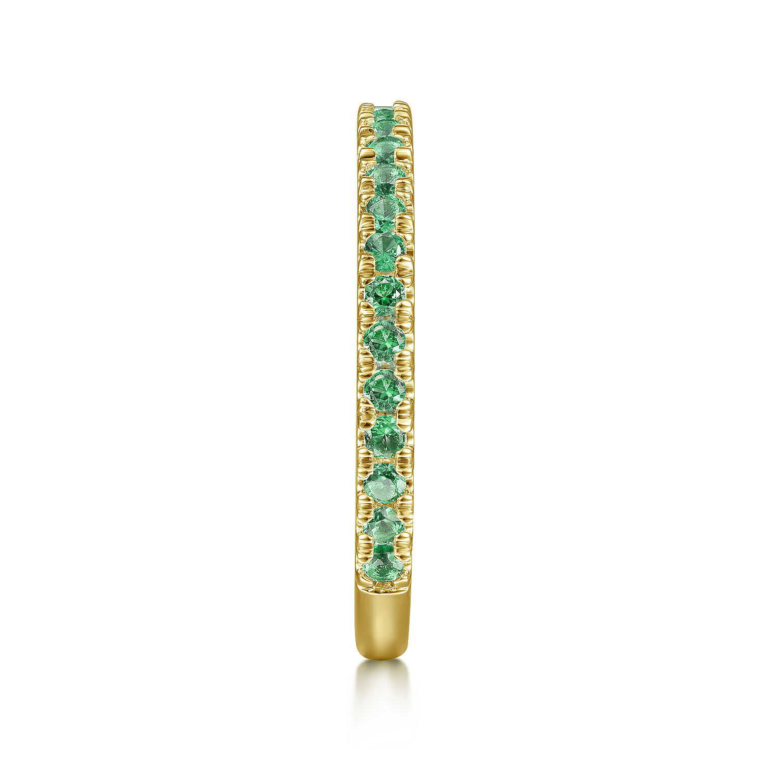 14K Yellow Gold Emerald Stacklable Ring
