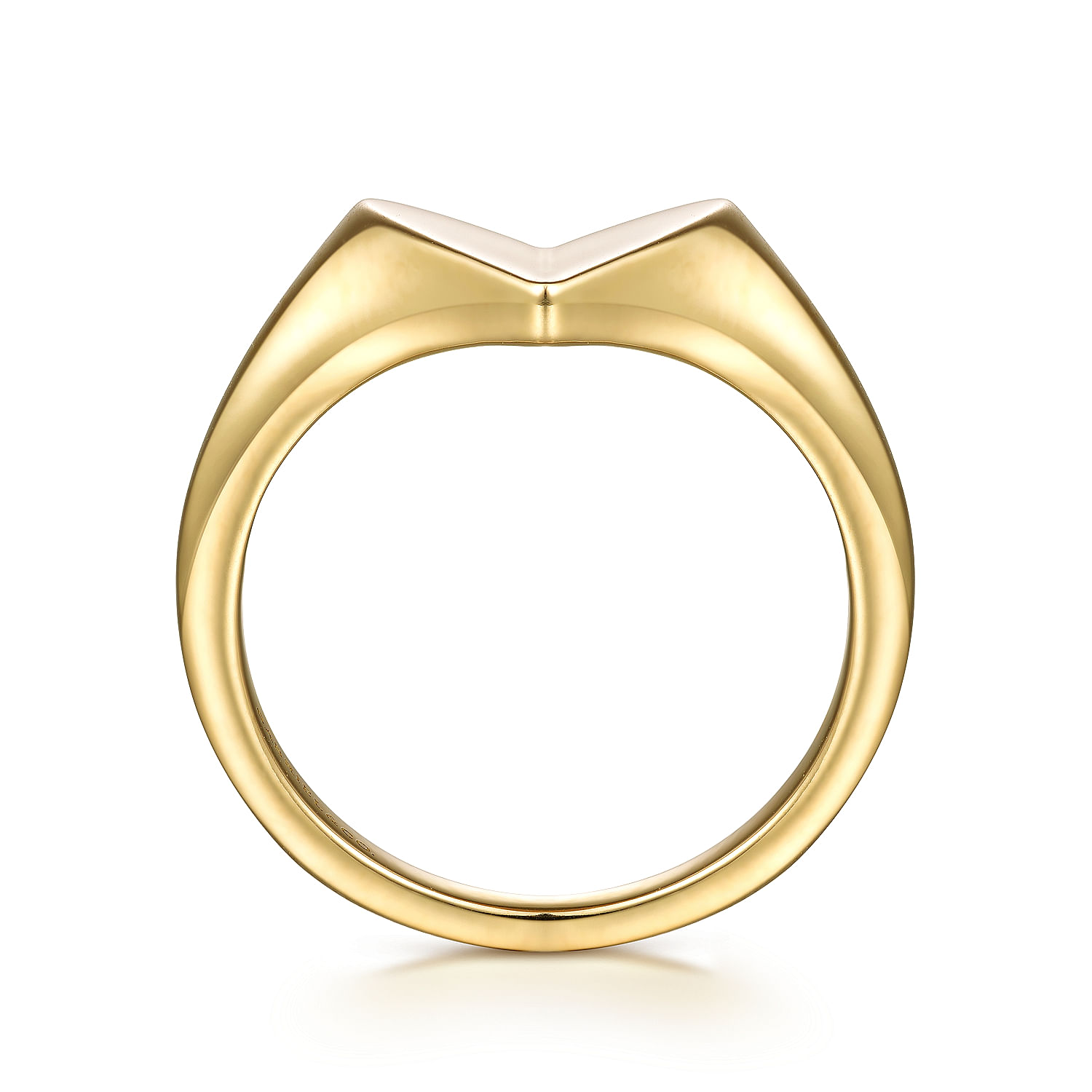 14K Yellow Gold Engravable Heart Ring