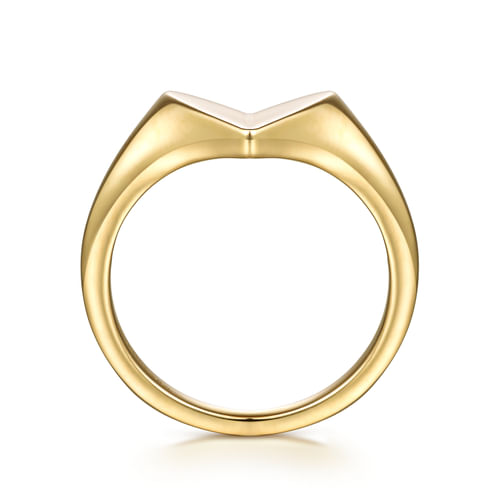 14K Yellow Gold Engravable Heart Ring
