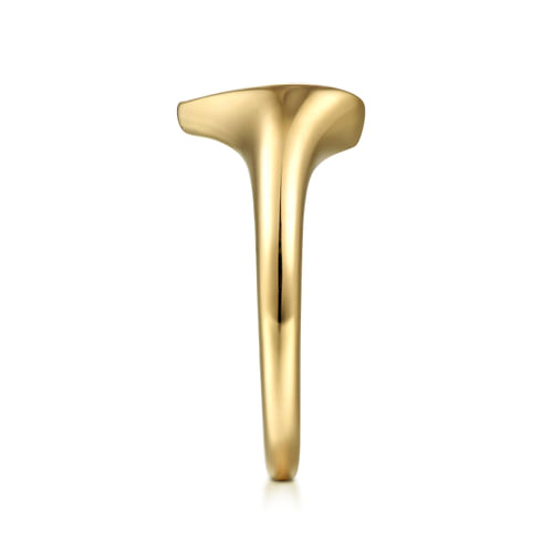 14K Yellow Gold Engravable Heart Ring